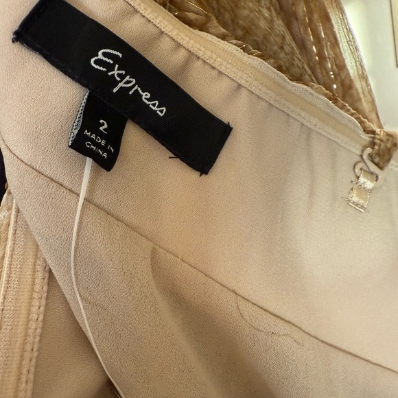 Express Gold Snakeskin Strapless Mini Dress NWT Size 2 | Animal Print - Picture 5 of 9